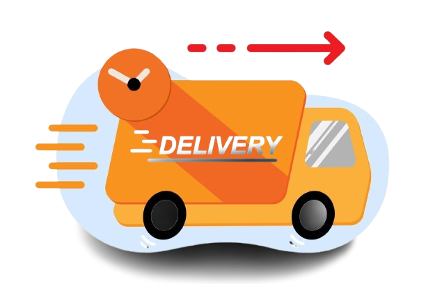 fast delivery truck icon lorry with quick delivery service delivery truck with clock icon and fast icon flat design illustration free vector removebg preview